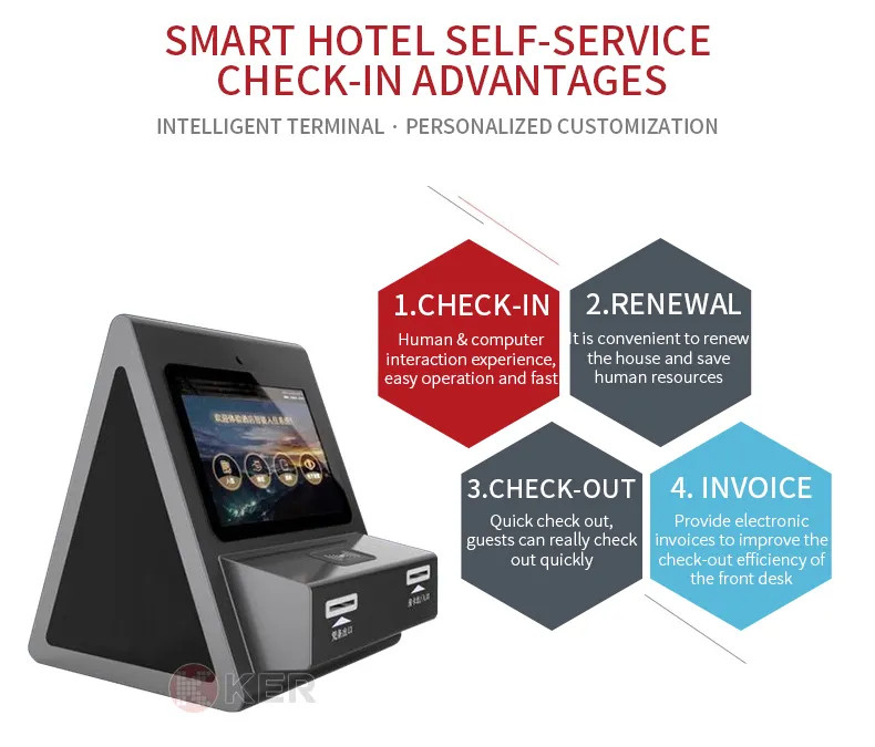 最新の会社の事例について セルフサービスの命令のタッチ画面のホテル ターミナル多機能の自己サービス キオスク